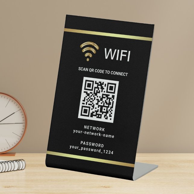 Modern Personalisierter QR-Code Wifi-Netzwerkkennw Sockelschild (Von Creator hochgeladen)