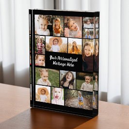Modern Personalized 16 Photo Collage Photo Block