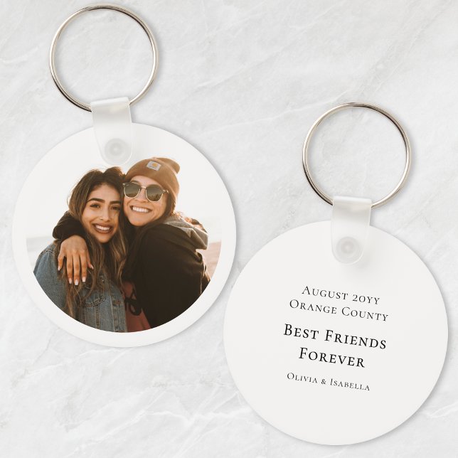Modern Personalized Best Friends Forever Photo Schlüsselanhänger (Modern Personalized Best Friends Forever Photo Keychain)