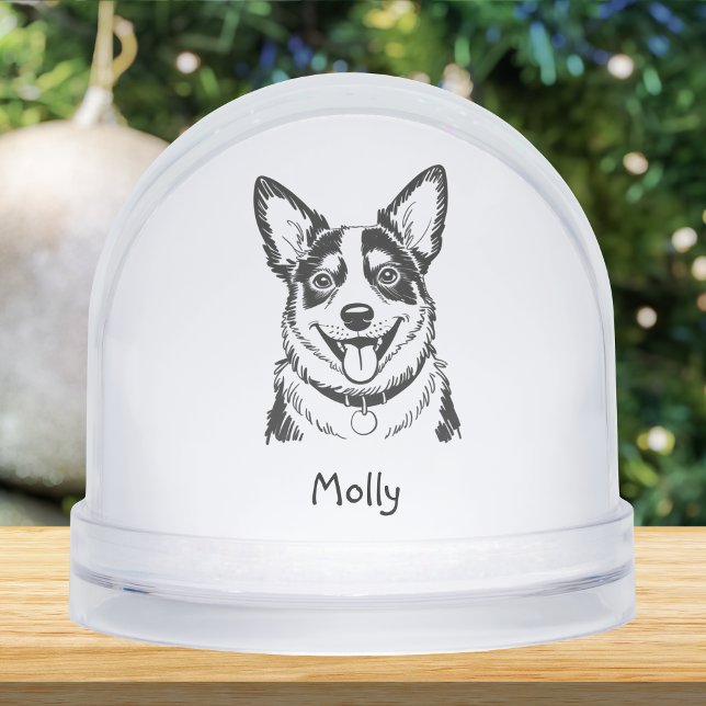 Modern Personalized Blue Heeler Dog Christmas Schneekugeln (Von Creator hochgeladen)