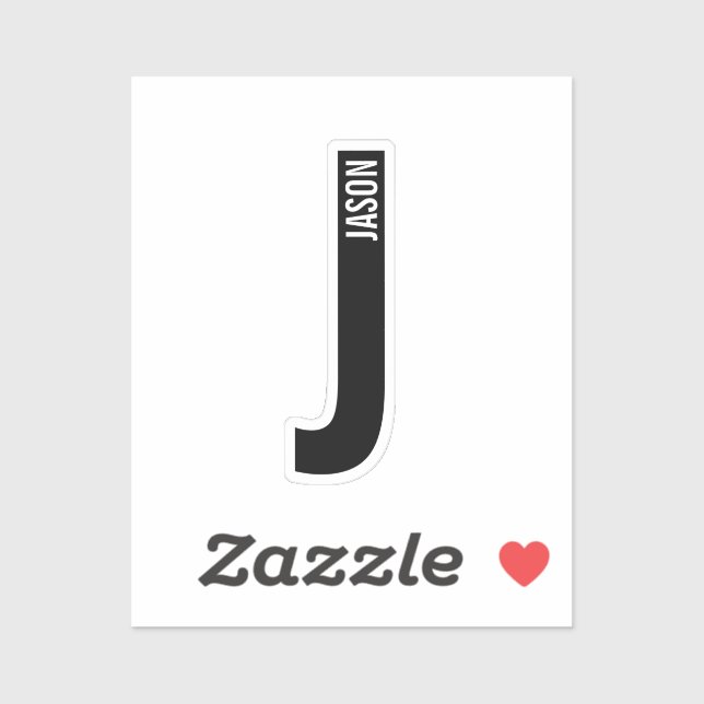 Modern Personalized Bold Monogram and Name Aufkleber (Blatt)