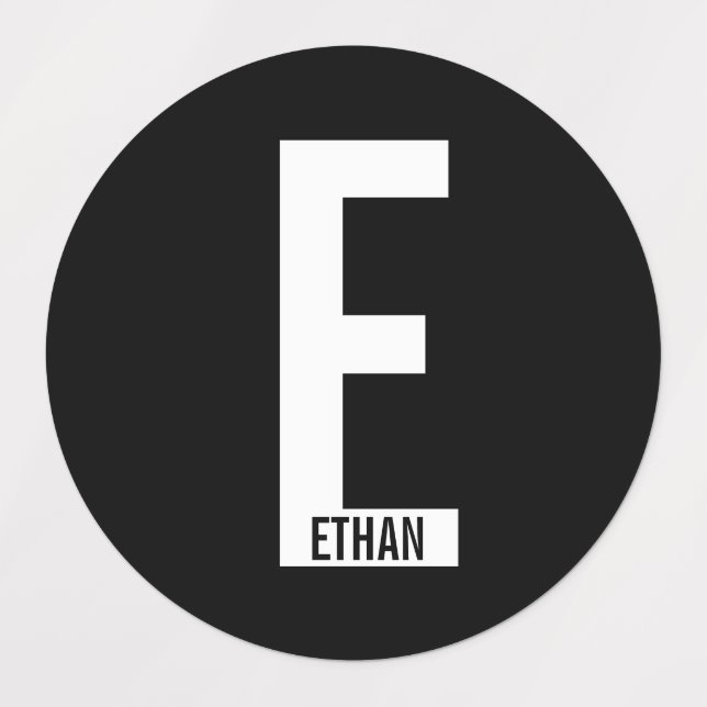 Modern Personalized Bold Monogram and Name Labels Etiketten (Design 1)