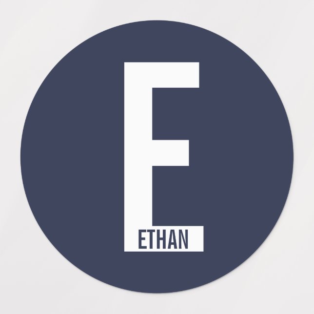 Modern Personalized Bold Monogram and Name Labels Etiketten (Design 1)