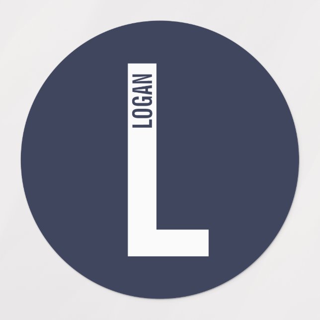 Modern Personalized Bold Monogram and Name Labels Etiketten (Design 1)