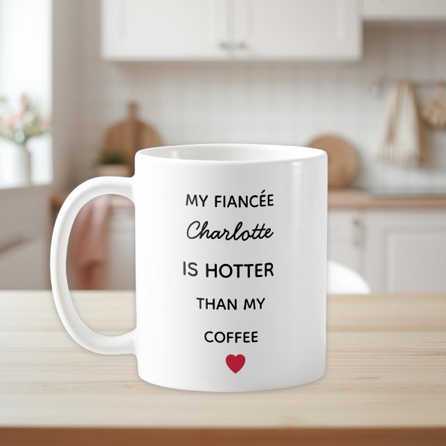 Modern Personalized Fiancée Coffee Mug Kaffeetasse (Von Creator hochgeladen)