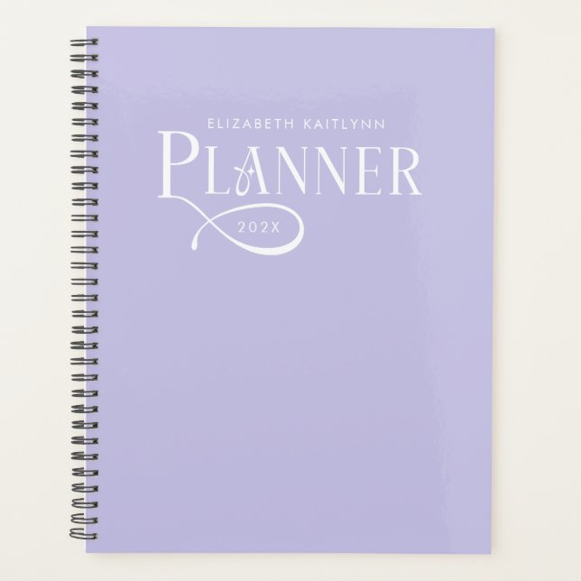 Modern Personalized Lavender Purple Planer (Vorderseite)
