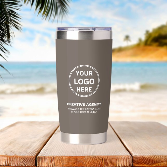 Modern Personalized Logo Business Thermobecher (Strand (gedreht))