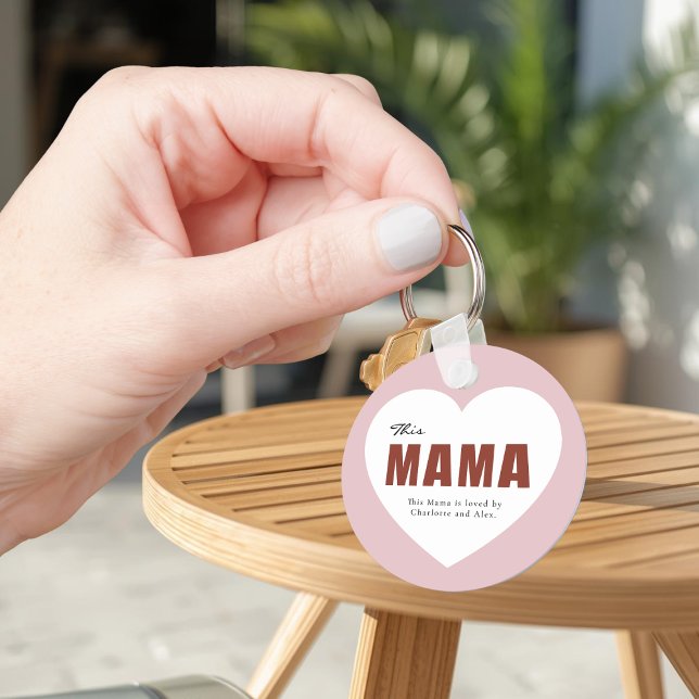 Modern Personalized Mama Heart Keychain Schlüsselanhänger (Von Creator hochgeladen)