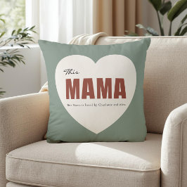 Modern Personalized Mama Heart Throw Pillow Kissen