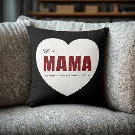 Modern Personalized Mama Heart Throw Pillow Kissen