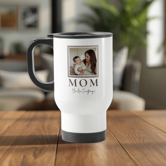 Modern Personalized Mom Photo Travel Mug Reisebecher (Von Creator hochgeladen)