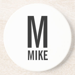 Modern Personalized Monogram and Name Sandstein Untersetzer