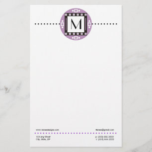 Modern Personalized Monogrammed Stationery Briefpapier
