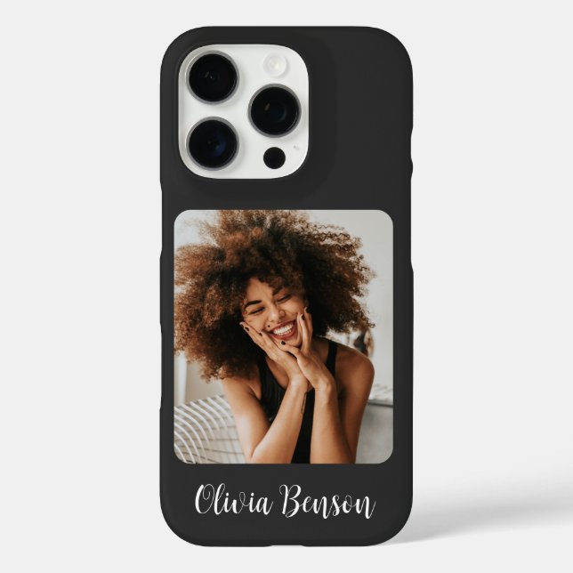 Modern Personalized Photo and Name Create your own Case-Mate iPhone Hülle (Rückseite)