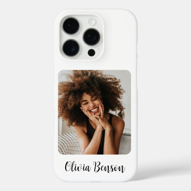 Modern Personalized Photo and Name Create your own Case-Mate iPhone Hülle (Rückseite)