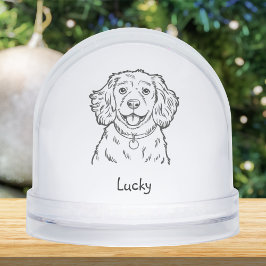 Modern Personalized Spaniel Dog Christmas Schneekugeln