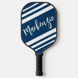 Modern Personalized Striped Custom Color Pickleball Schläger