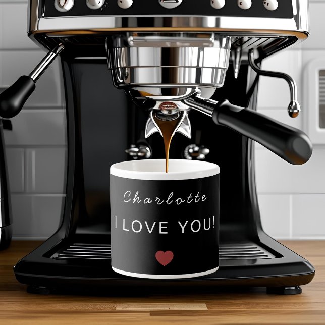 Modern Personalized Valentine Espresso Mug Espressotasse (Von Creator hochgeladen)