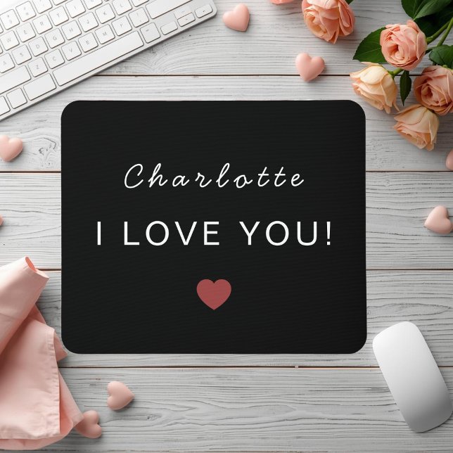 Modern Personalized Valentine Mouse Pad Mousepad (Von Creator hochgeladen)