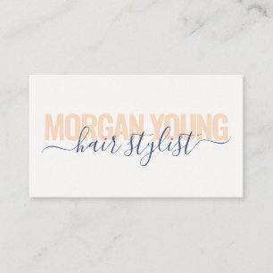 Modern pfirsichblaue Haarstylist-Signatur Visitenkarte