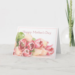 Modern Pfirsichrosa Blumenstrauß Muttertag Karte