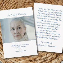 Modern Photo Bereavement Funeral Thank You Card Begleitkarte