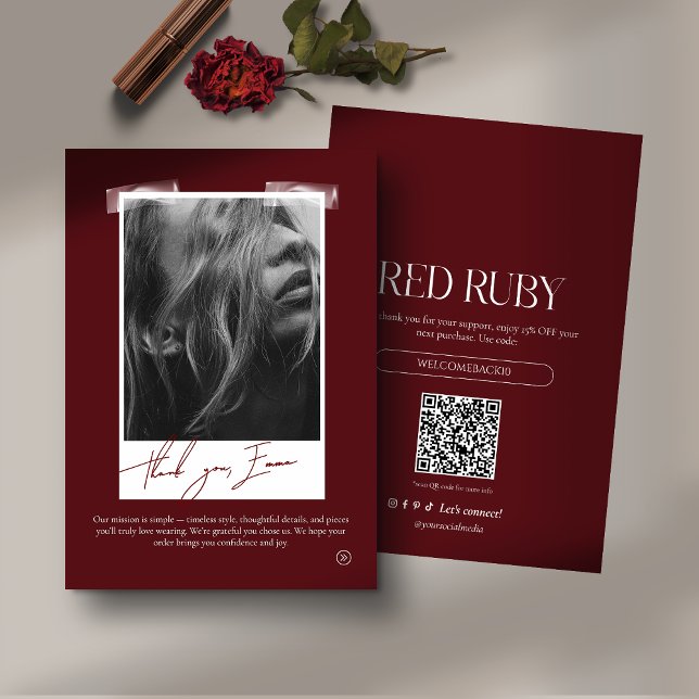 Modern Photo Business Thank You Card Dankeskarte (Von Creator hochgeladen)