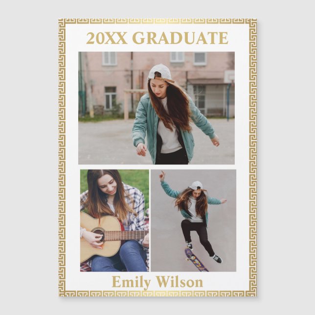 Modern Photo Class of 20XX Graduation Announcement Magnetkarte (Vorderseite)