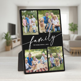 Modern Photo Collage Family Script Keepsake Fotoplatte