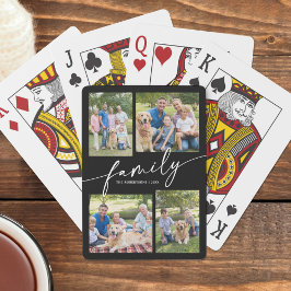Modern Photo Collage Family Script Keepsake Spielkarten