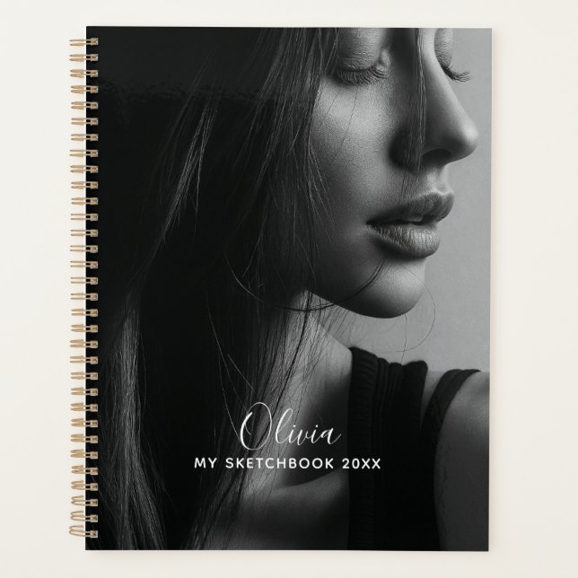 Modern Photo Collage Personalized Sketchbook  Planer (Vorderseite)