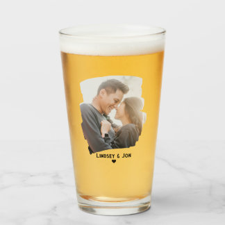 Modern Photo Custom Name or Message Beer Glas