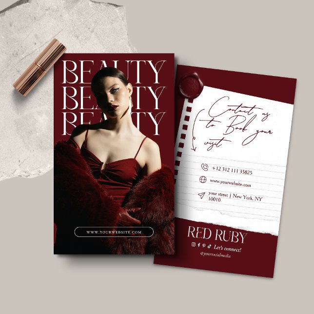 Modern Photo Fashion Business Card Visitenkarte (Von Creator hochgeladen)