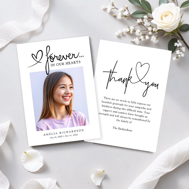 Modern Photo Funeral Memorial Sympathy Dankeskarte (Von Creator hochgeladen)