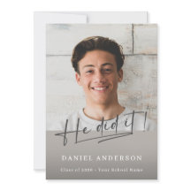 Modern Photo Graduation 2026 He Did It