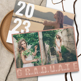 Modern Photo Graduation Announcement Blush Ankündigung