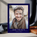 Modern Photo Graduation Navy Blue Save The Date<br><div class="desc">Modern photo Graduation Save the Date Navy Blue. Available digitally and printed. Minimalist and simple.   Change the words as required and replace the sample photos with your own.</div>