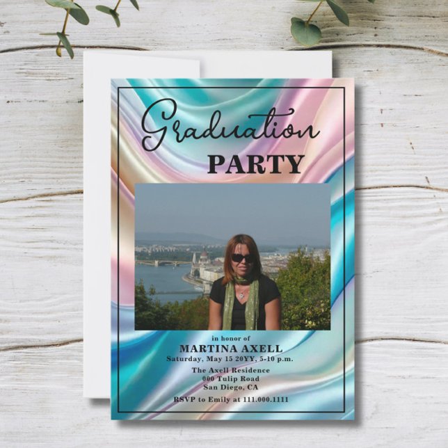 Modern Photo Graduation Party Invitation Einladung (Von Creator hochgeladen)