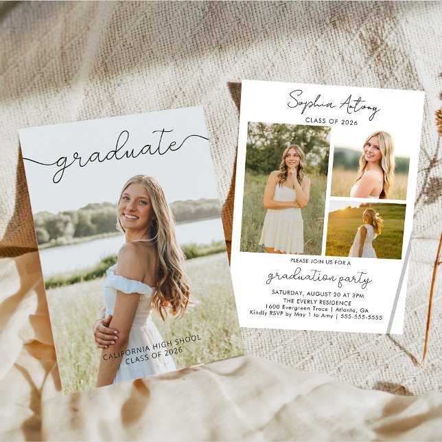 Modern Photo Graduation Party Invitation Einladung (Von Creator hochgeladen)