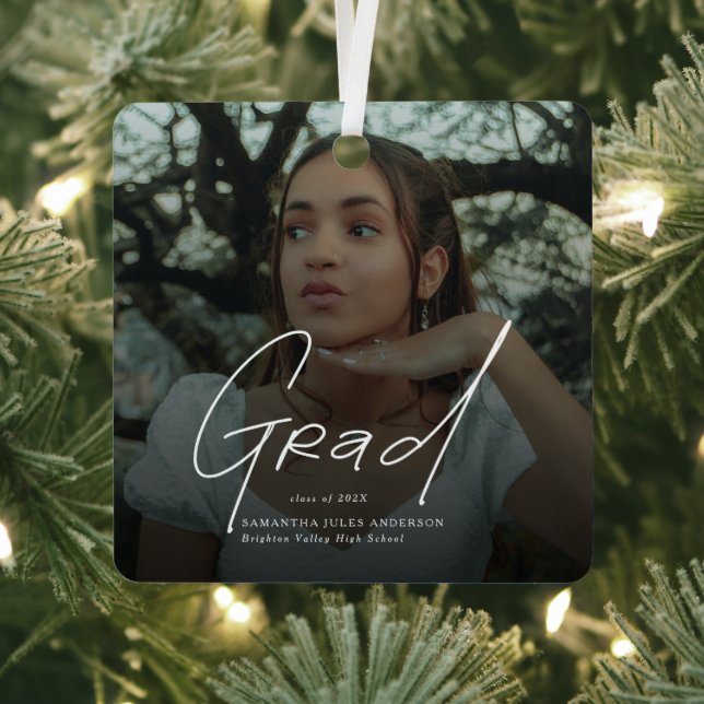 Modern Photo High School Graduation Gifts Ornament Aus Metall (InSitu)