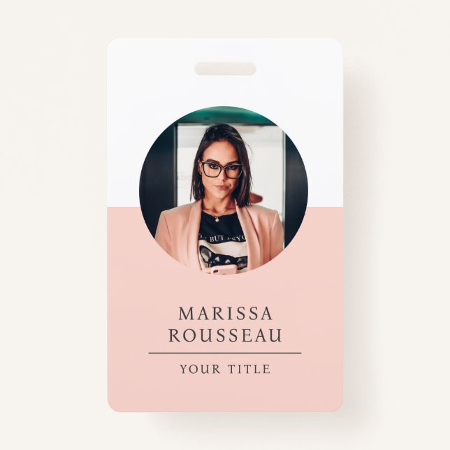 Modern Photo ID Badge Minimalist Business QR Ausweis (Vorderseite)