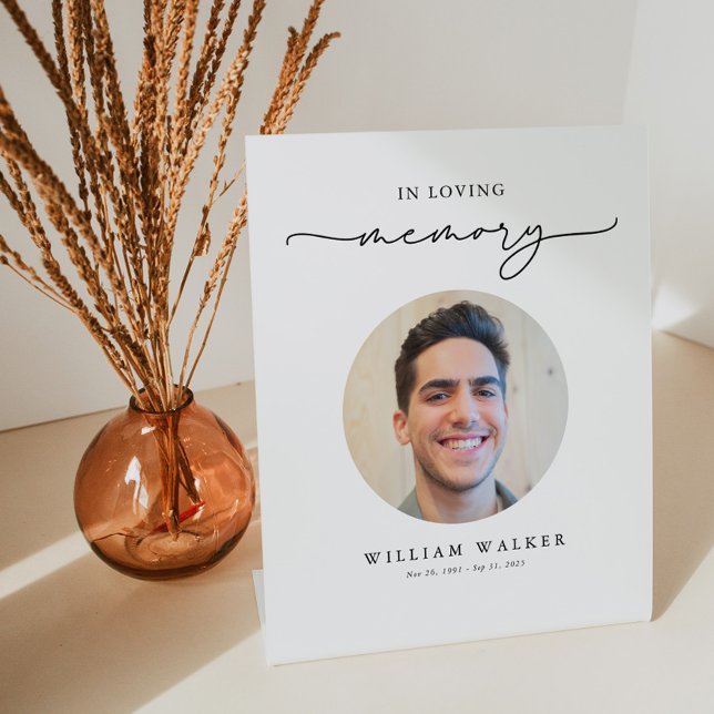 Modern Photo In Loving Memory Celebration Of Life Sockelschild (Von Creator hochgeladen)