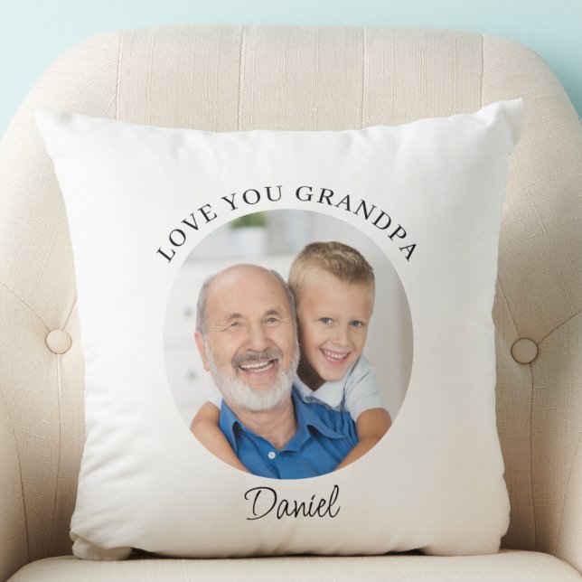 Modern Photo Love You Grandpa Keepsake Kissen (Von Creator hochgeladen)
