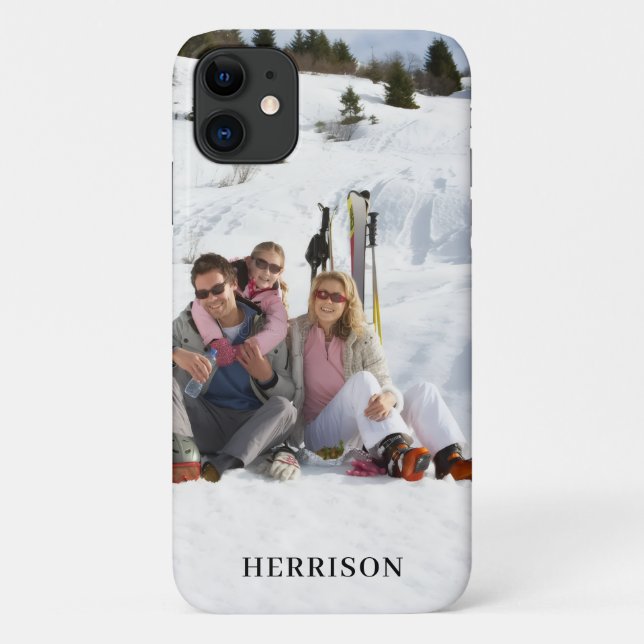 Modern Photo Name Family Simple Gorgeous Cute Case-Mate iPhone Hülle (Rückseite)