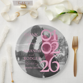 Modern Photo Pink Typography  Thank You Card Pappteller