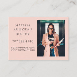 Modern Photo Realtor Blush Business Card Visitenkarte