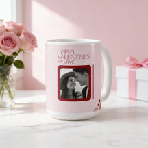 Modern Photo Red & Pink Happy Valentines Gift