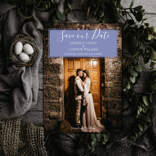 Modern Photo Save the Date Periwinkle