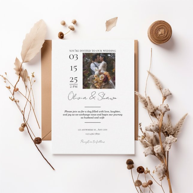 Modern Photo Wedding Invitation Einladung (Von Creator hochgeladen)
