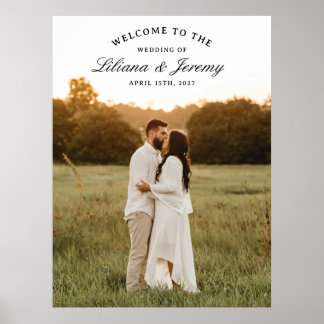 Modern Photo Welcome Sign With Arched Text Poster